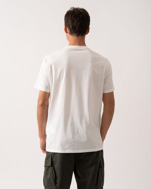 ARMANI EXCHANGE White Regular Fit Mercerised Cotton T-Shirt for men