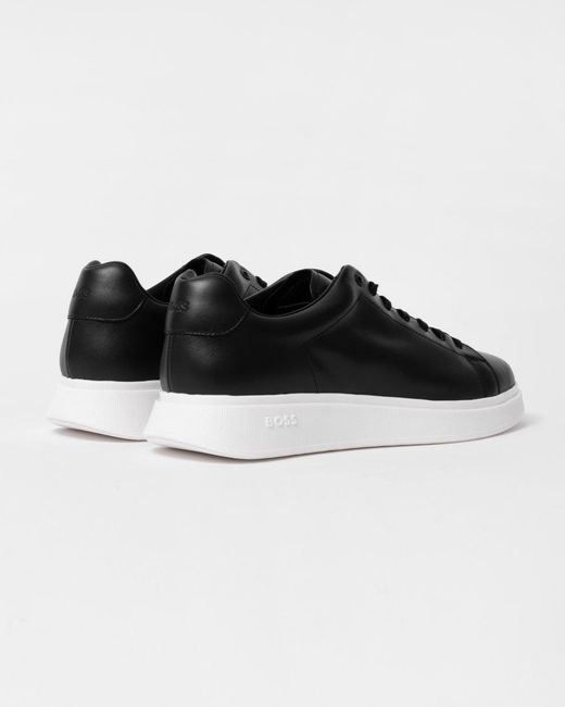 Boss Black Bulton Runn Polished Leather Trainers With Rubber Outsole Nos for men