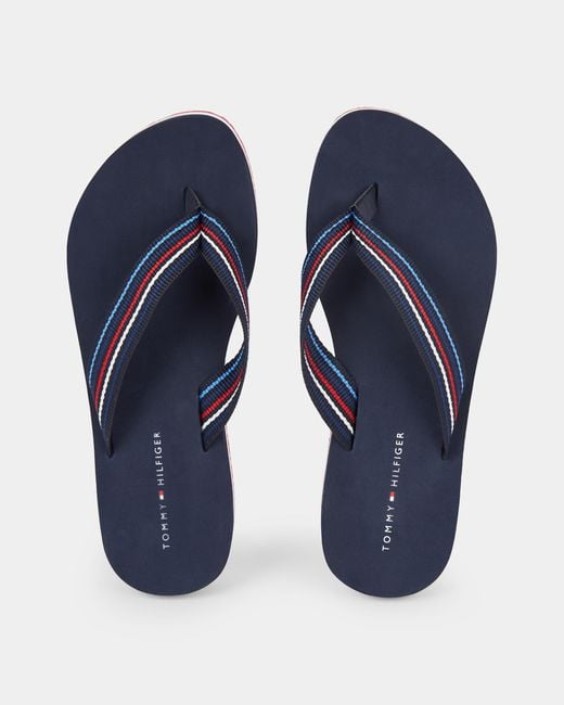 Tommy Hilfiger Blue Wedge Stripes Beach Sandals