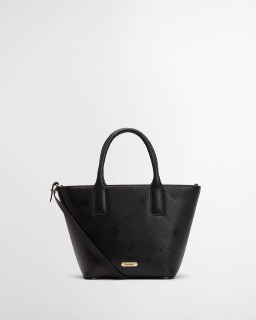 Barbour Black Birch Deboss Leather Tote Bag