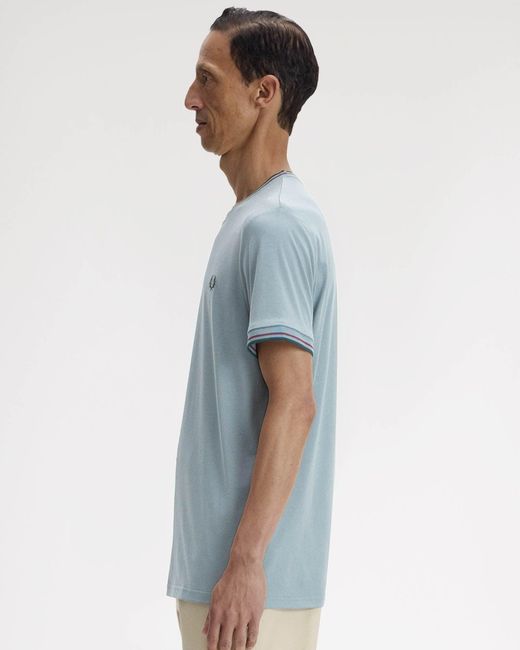 Fred Perry Blue Twin Tipped T-Shirt for men