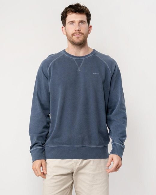 Gant Blue Sunfaded Crew-neck Sweatshirt for men