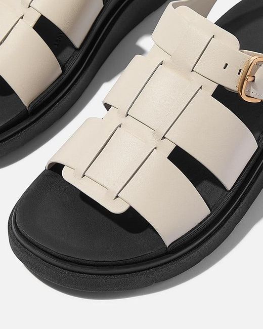 Fitflop White Gen-Ff Leather Fisherman Sandals