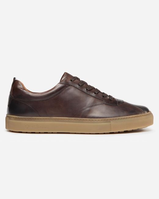 Oliver Sweeney Brown Ermida Hand Finished Calf Leather Trainers for men