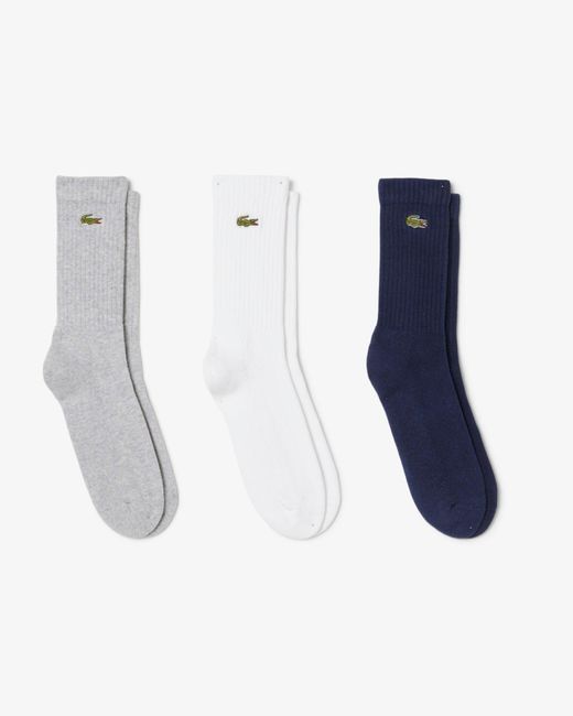 Lacoste Blue 3 Pack Sport High Cut Socks for men
