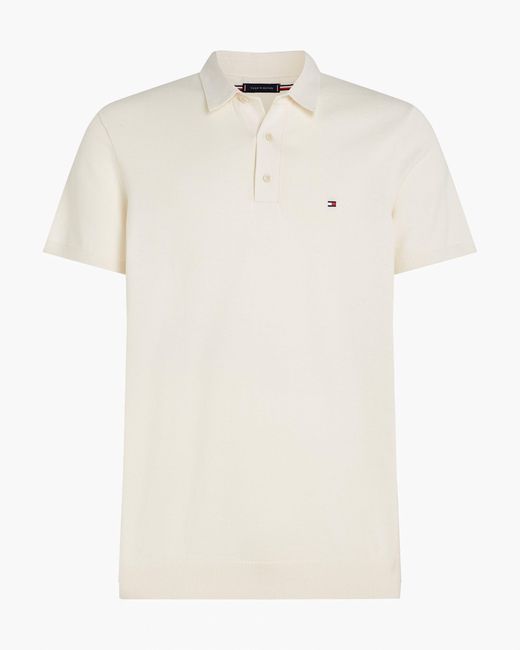 Tommy Hilfiger White Essential Cotton Knitted Polo for men