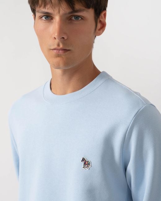 Paul Smith Blue Ps Regular Fit Zebra Logo Sweatshirt for men