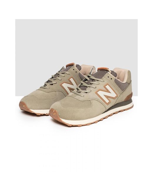 New Balance 574 Full Suede Trainers in Green for Men Lyst UK