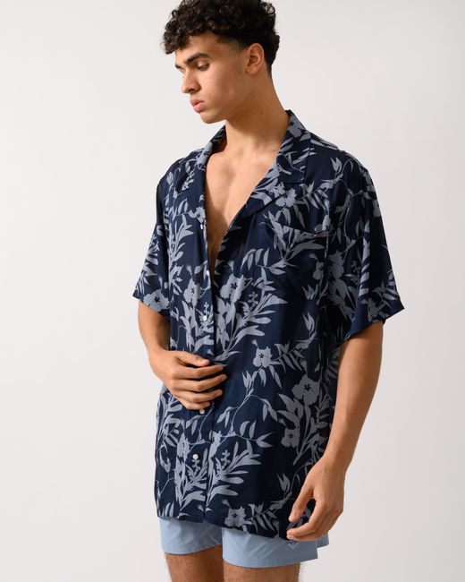Tommy Hilfiger Blue Bowling Shirt for men