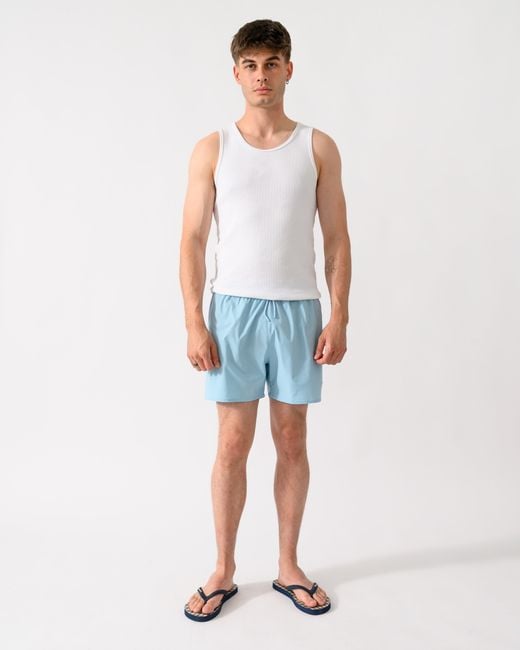 Emporio Armani Blue Swim Shorts With Eagle Logo for men