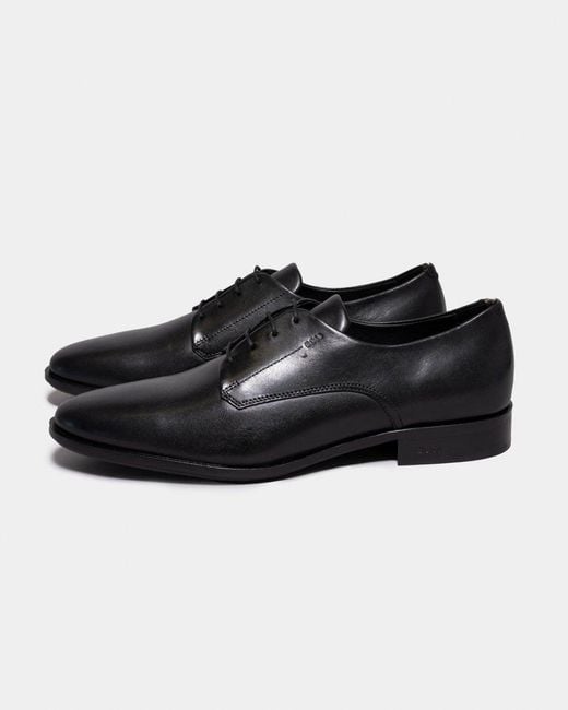 Boss Black Colby Leather Derby Shoes With Embossed Logo Nos for men
