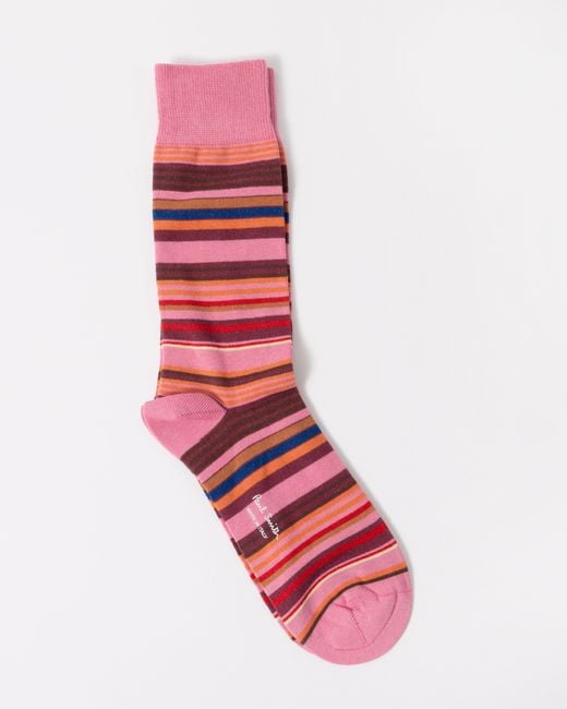 Paul Smith Red Niam Stripe Socks for men