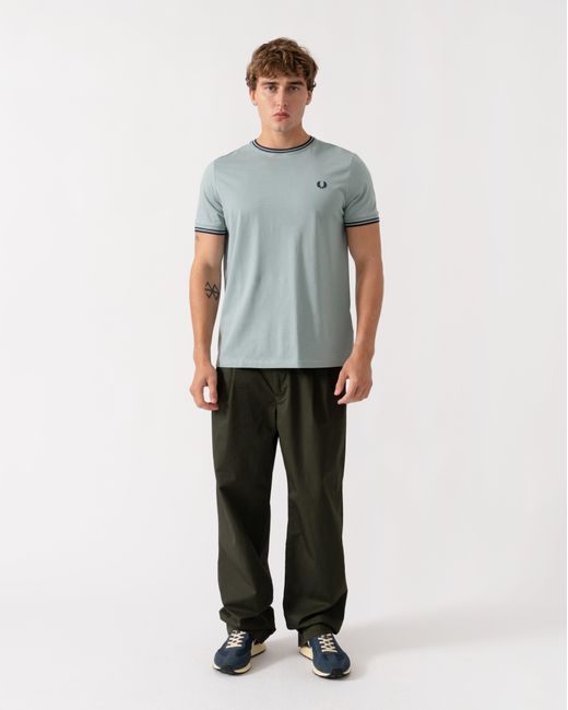 Fred Perry Gray Twin Tipped T-Shirt for men