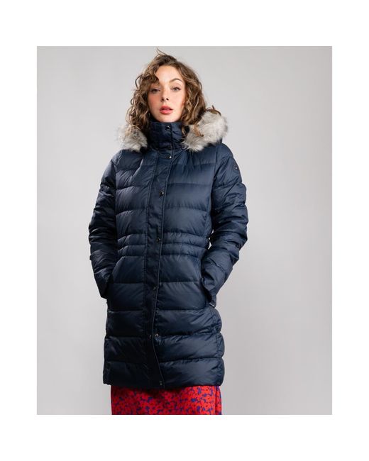 Tommy Hilfiger Essential Tyra Down Fur Coat in Blue | Lyst Australia