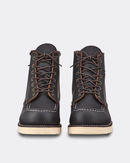 Red Wing Black 6 Inch Moc Toe Boot for men