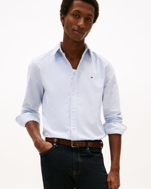 Tommy Hilfiger White Heritage Oxford Stripe Shirt for men