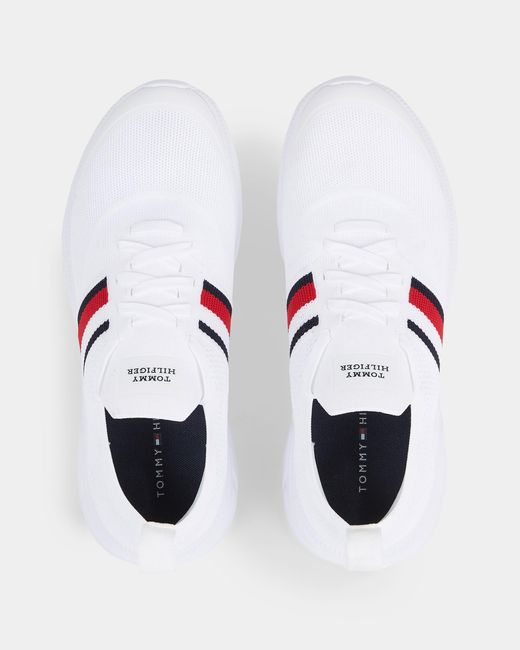 Tommy hilfiger stripe knit hot sale trainers