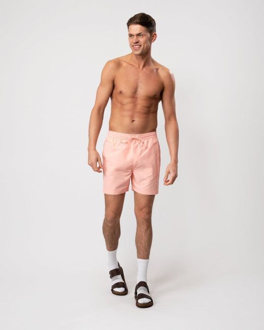 Calvin Klein Pink Core Logo Tape Medium Drawstring Swimshorts for men