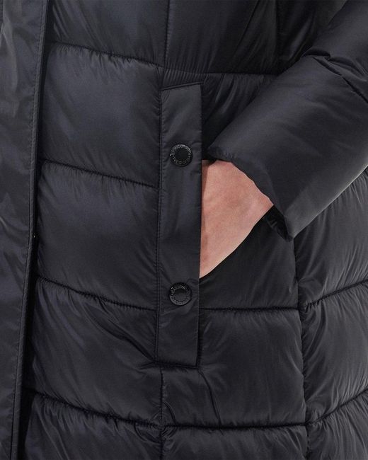 Barbour Holmes Long Quilted Jacket in Blue Lyst Canada