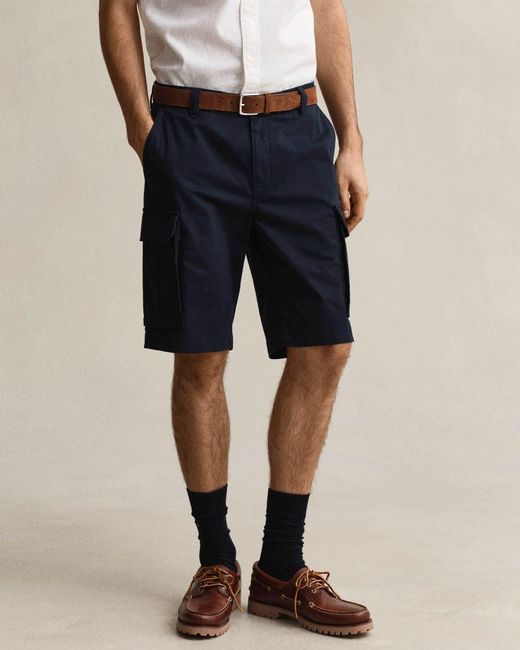 Gant Blue Regular Fit Classic Cargo Shorts for men