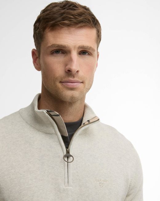 Barbour Natural Cotton Half Zip Jumper for men