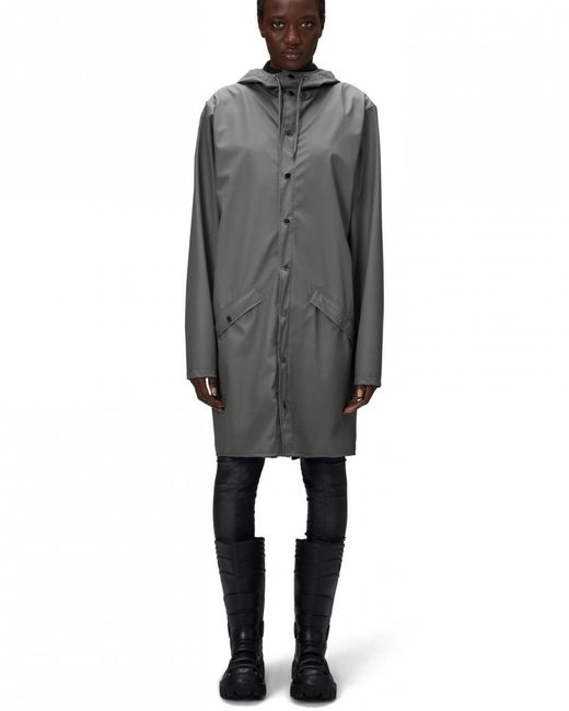 Rains Gray Long Jacket