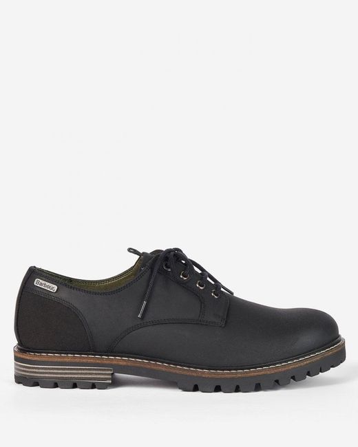 Barbour Black Sandstone Derby Shoes for men