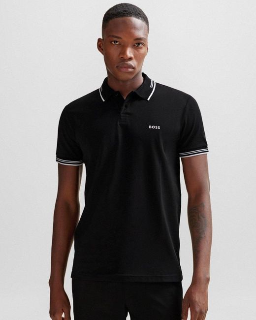 Boss Black Paul Short Sleeve Polo Shirt With Contrast Tipping Nos for men