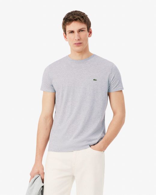 Lacoste Gray Crew Neck Pima Cotton Jersey T-Shirt Size: S for men