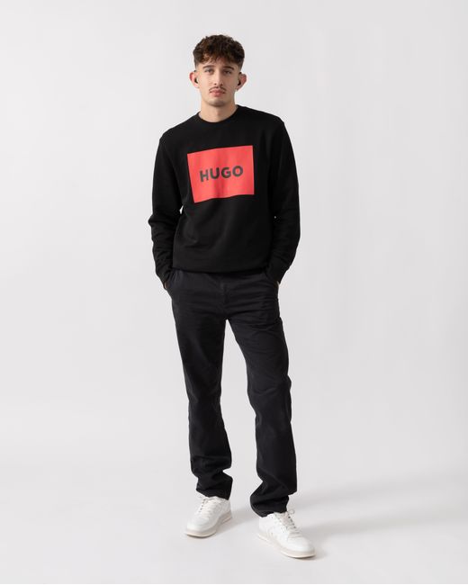HUGO White Duragol222 Large Label Logo Sweatshirt Nos Size: M for men