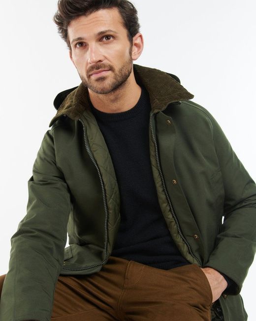 Barbour Green Winter Ashby Waterproof Jacket for men