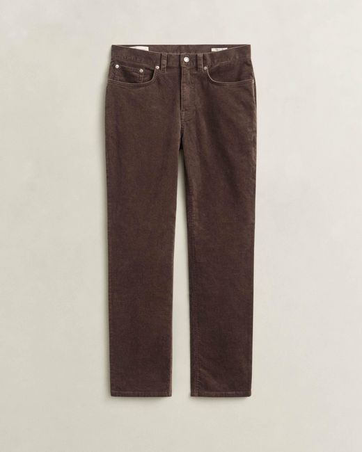 Gant Brown Regular Fit Cord Jeans for men