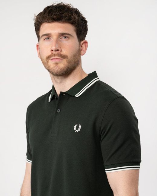 Fred Perry Black Twin Tipped Signature Polo Shirt Nos for men