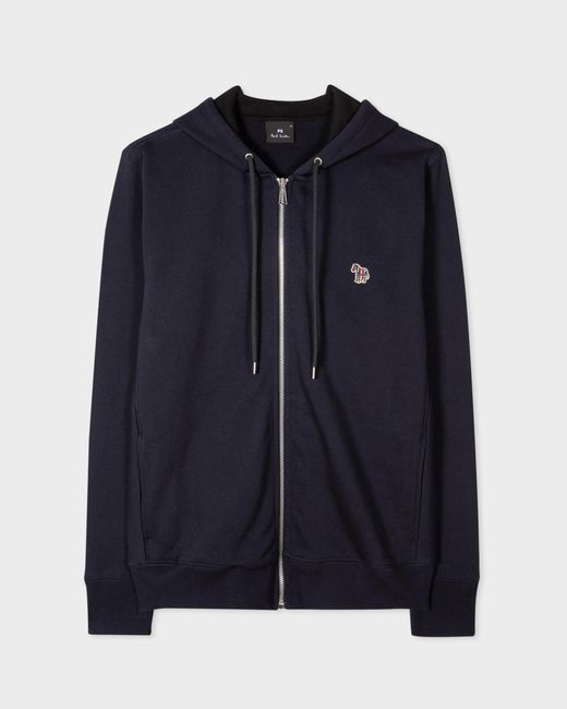 Paul Smith Blue Ps Reg Fit Zip Hoodie With Zebra Logo for men