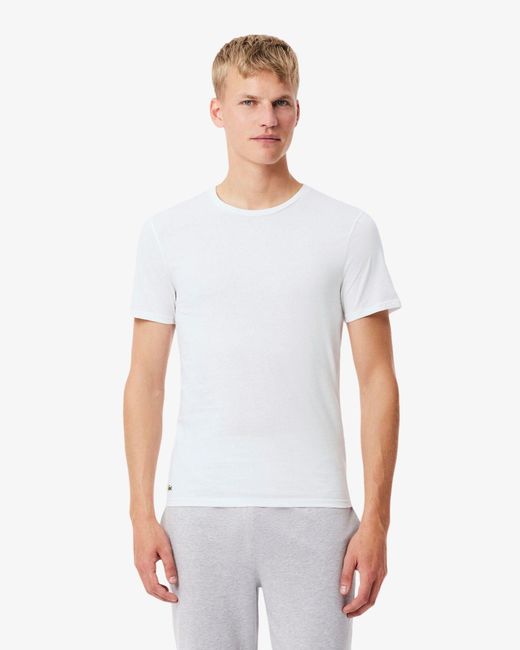Lacoste White 3-Pack Plain T-Shirts for men