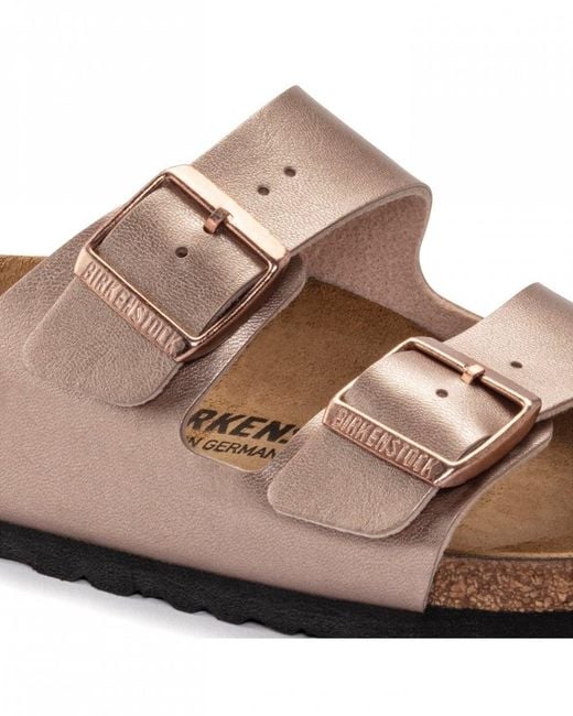 Birkenstock Brown Arizona Birko-Flor Metallic Sandals
