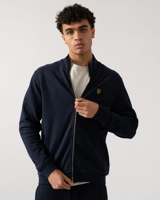 Belstaff Blue Zip Through Sweatshirt for men