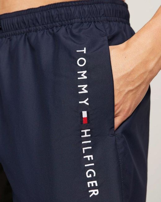 Tommy Hilfiger Blue Medium Drawstring Swim Shorts for men