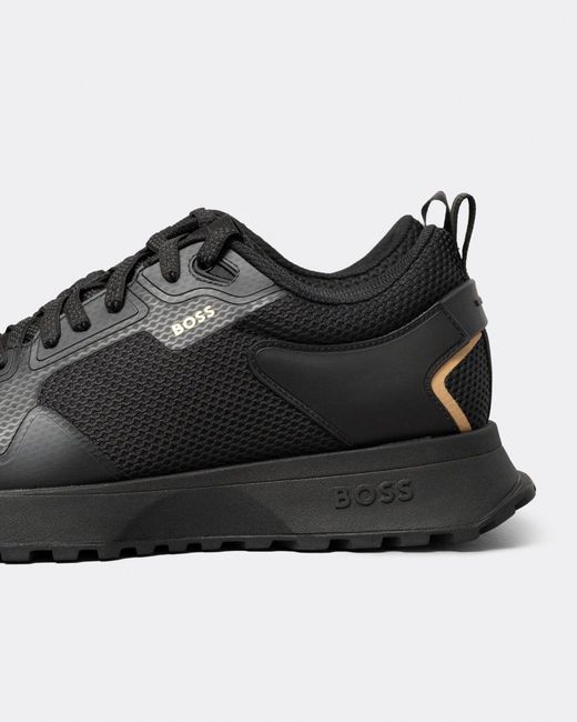 Boss Black Jonah Mixed-material Trainers With Mesh Details And Branding for men