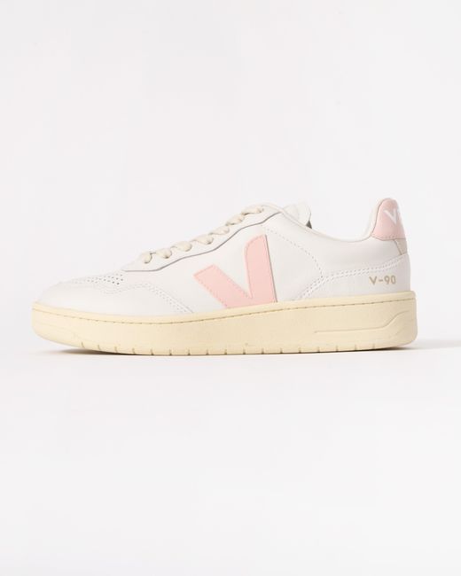 Veja White V-90 Ot Leather Trainers