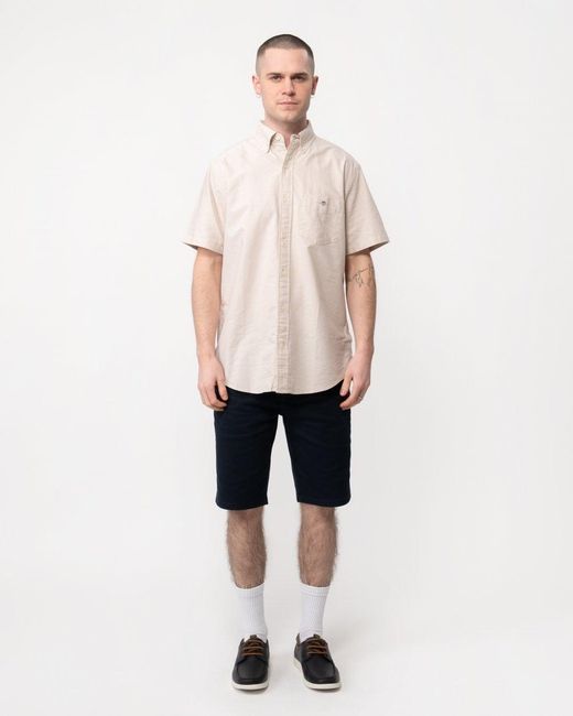 Gant Natural Regular Fit Short Sleeve Oxford Shirt for men