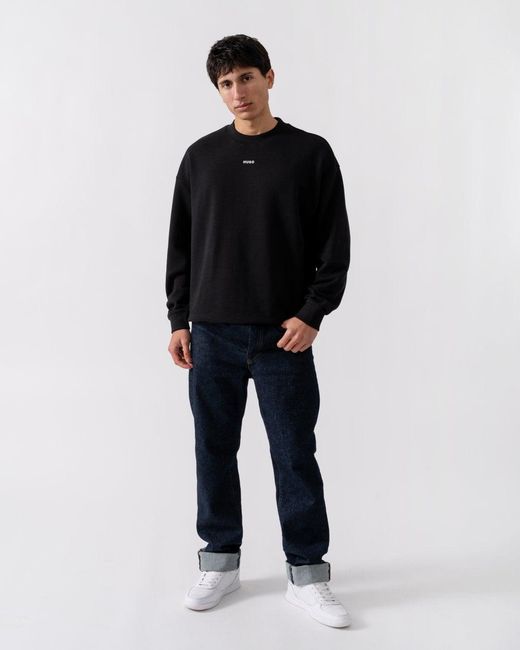 HUGO Black Dapocrew Crew Neck Sweatshirt Size: M for men