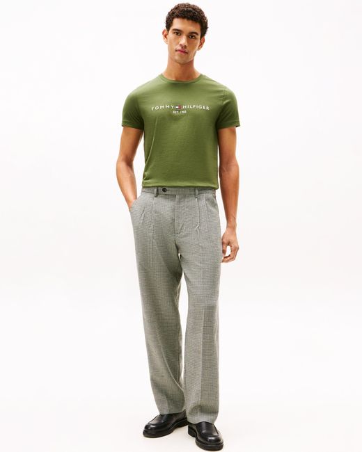 Tommy Hilfiger Green Tommy Logo Basic T-Shirt for men