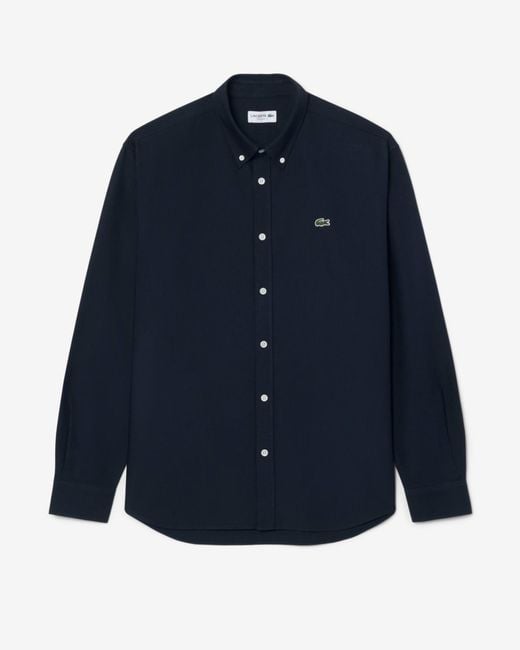 Lacoste Blue Casual Oxford Long Sleeve Shirt for men