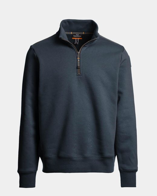 Parajumpers Blue Broad Peak Quarter Zip Sweatshirt for men
