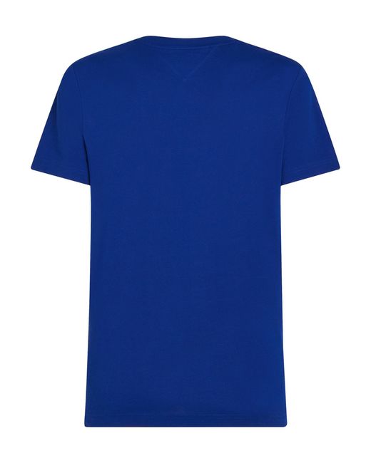 Tommy Hilfiger Blue Center Stack T Shirt for men