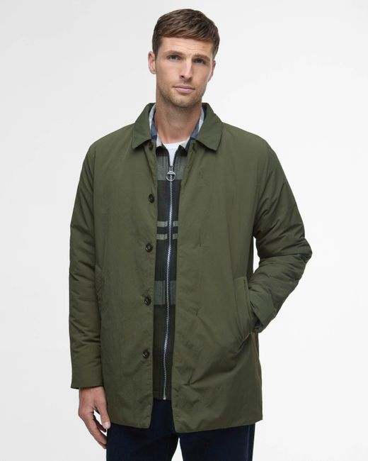 Barbour Green Wadded Lorden Showerproof Mac for men