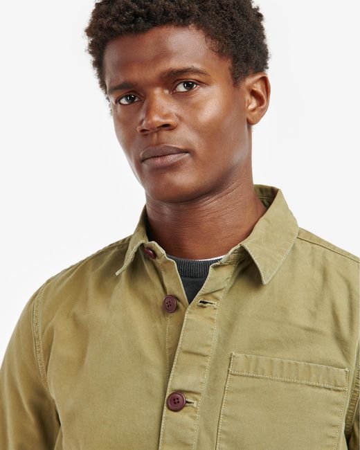 Barbour Green Washed Overshirt for men