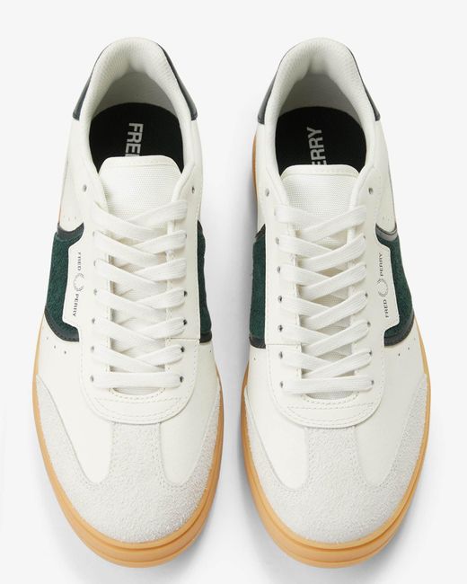 Fred Perry Multicolor B4 Textured Leather/Suede Trainers for men