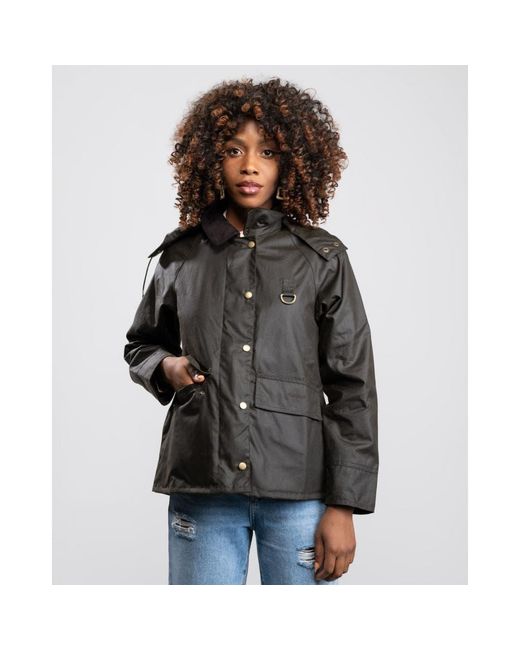 Barbour Avon Wax Jacket in Black | Lyst Australia